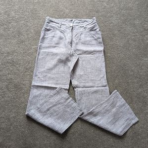 Ecru silver gray linen pants size Medium